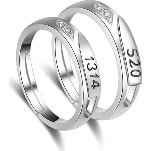 100% 925 sterling silver fashion romantic love forever 520-1314 lovers`couple rings jewelry wedding gift drop shipping wholesale