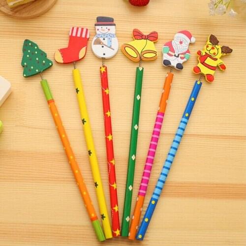 12pcs/lot New arrival Christmas modelling Wooden Pencils Office school Gifts Stationery