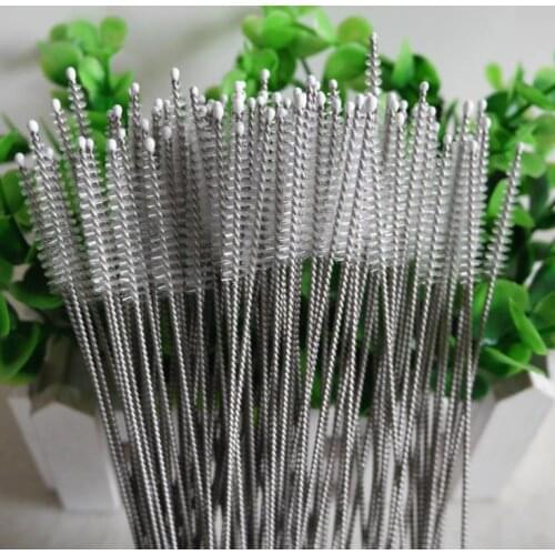 2000pcs 175mm 20mm 240mm Straw brush Baby Milk Bottle Drink Water Cup Straw Washing Brush Stainless Steel Cleaning Tool SN700
