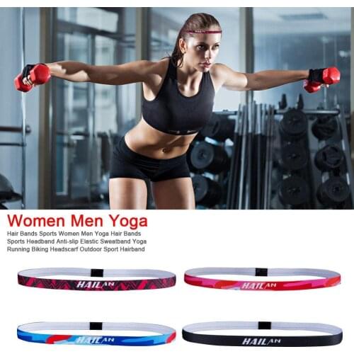 2019 Fashion Yoga Headbands 1 Piece Unisex Sports HairBand Anti-slip Elastic Sweatband Fitness Yoga Gym Running Cycling Headband