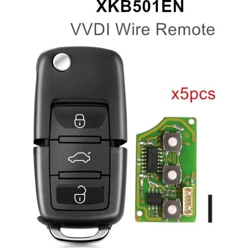 5pcs Xhorse 2/3 Buttons XKB508EN XKB501EN Wire Universal Remote Control Key B5 Style for VVDI/VVDI2 Mini Key Tool