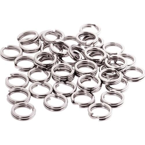 50Pcs/set Steel Split Ring Connector For Fishing Double Hard Bait Crank Ring Bait Bait Gadget Fishing