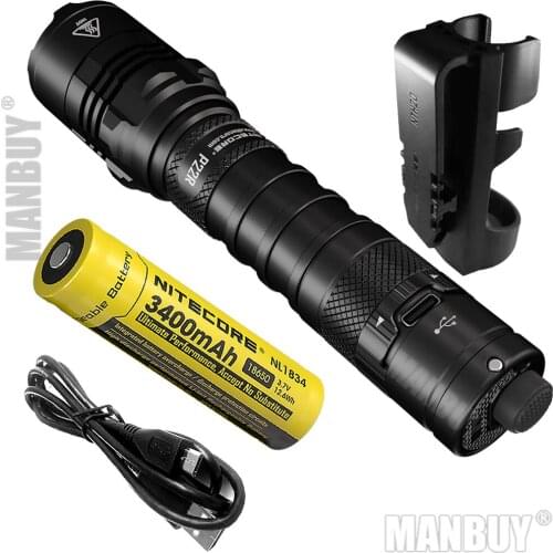 Wholesale Spotlight NITECORE P22R +18650 Battery Ultimate Performance Rechargeable Flashlight 1800Lumens Outdoor Hunting Camping