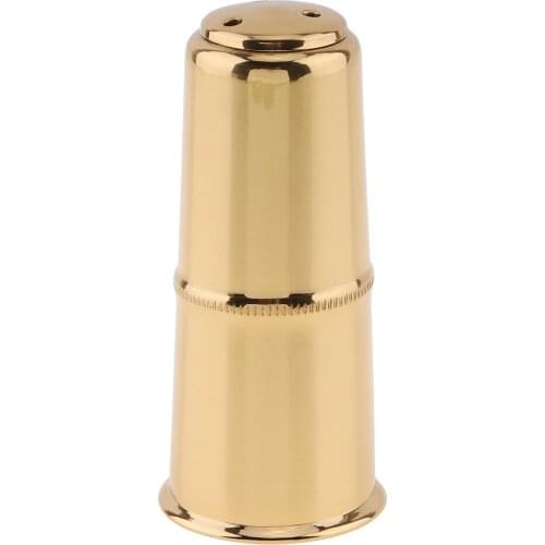 Alto Saxophone Mouthpiece Cap Brass Gold Plated Protective Cap for Leather Sax Mouthpiece Metal Ligature