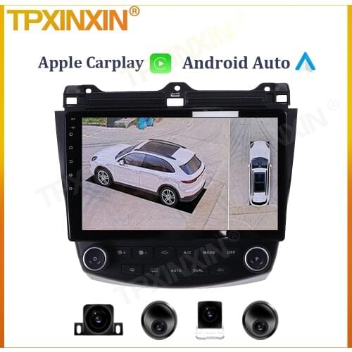 6+128G For Honda Accord 2003-2007 Auto Car Radio Multimedia Video Player Carplay Head Unit GPS Navigation 360 Camera