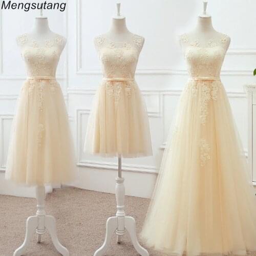 Robe de soiree vestido de festa Champagne lace up with Appliques long dress Elegant bridesmaid dresses Banquet Prom Party Gown