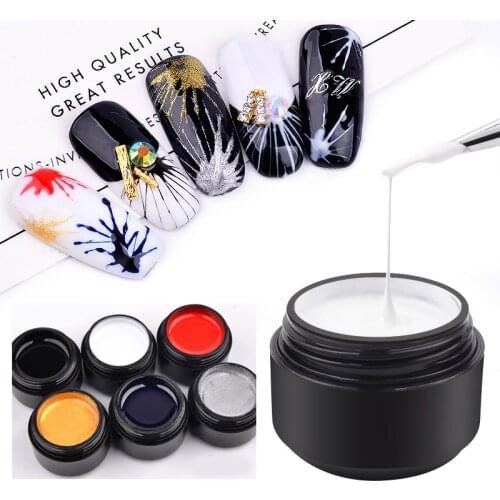 5ML Creative Nail Art UV Gel Wire Drawing Nail Gel Elasticity Point To Line Painting Gel Varnish Silk Spider Graffiti Design