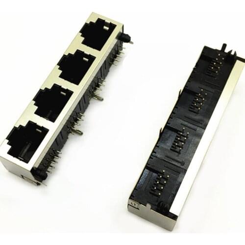 Hot sale 5PCS/LOT RJ45 socket 561 * 4 No lamp sockets 4 network