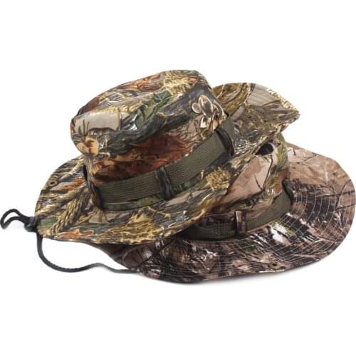 Camouflage Tactical Cap Military Boonie Hat US Army Caps Camo Men Outdoor Sports Sun Bucket Cap Fishing Hiking Hunting Hats 60CM