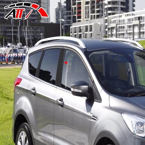 Fit For Ford Kuga 2 2012 and Post Carbon Door Pole 8 Piece Chrome Styling Accessories Modified Designed Car Tuning