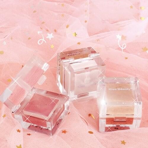 Kiss Beauty Blush Highlighter Whitening Little Cube Blush Makeup Palette Long Lasting Repairing Monochrome Face Blusher Brighten
