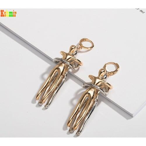 Kshmir European and American Earrings Retro Exaggerated Art Embracing Earrings Stud Punk Metal Earrings Fitted Earrings Female