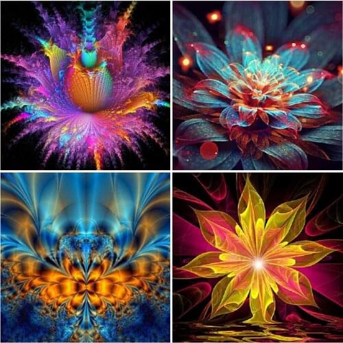 5D DIY Diamond Painting Abstract Flower Cross Stitch Kit Full Drill Square Embroidery Mosaic Art Picture Crystal Home Decoration