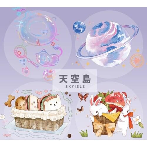 SKYISLE PET Masking Tape Cartoon Cute Girl Daisy Bullet Journaling Accessories Scrapbooking DIY Transparent Waterproof Stickers