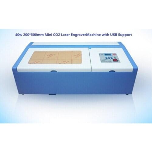 Free Ship 40W 300x200mm Desktop co2 mini laser Engraver CNC Cutting Machine for MDF, wood, Leather, Acrylic etc.with USB Support