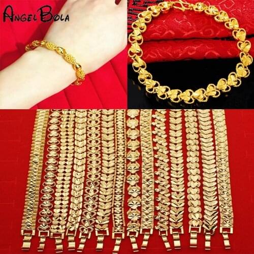 New Gold Bracelet for women Jewelry Vietnam Alluvial Gold Love Hand Chain No Fade Heart Chain Bracelets