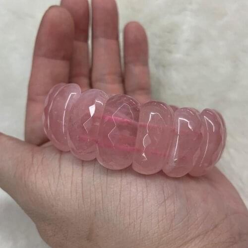 Madagascar rose quartz stone beads bracelet natural gemstone charming bangle fine jewelry for woman for gift wholesale