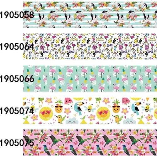38mm 75mm FLRARIBBON flaming toucan cartoon ribbon