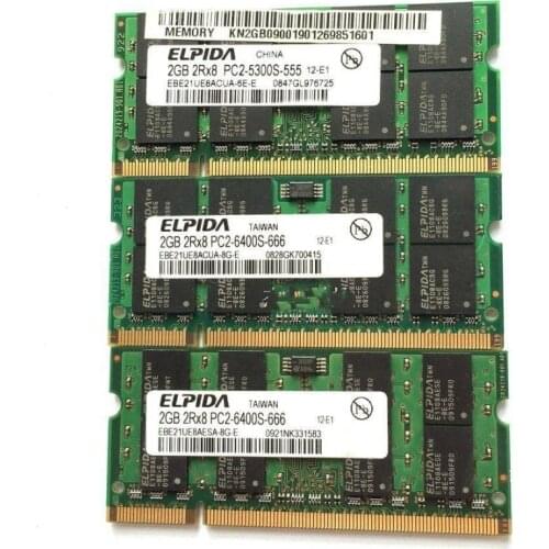 ELPIDA RAMS DDR2 2GB 800/667MHz laptop memory ddr2 2GB 2RX8 PC2-6400S/5300S notebook Memoria 2GB 800MHz 667MHz DDR2 ram