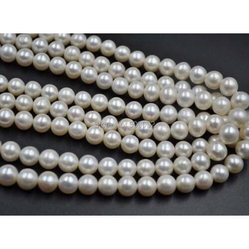 Wholesale 8mm near round white freshwater pearl