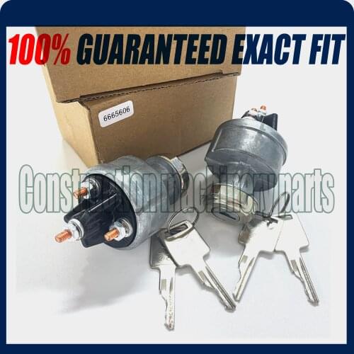 Ignition Switch with 2 Keys 6665606 For Bobcat Loaders 310 313 320 322 323 440 530 630 763
