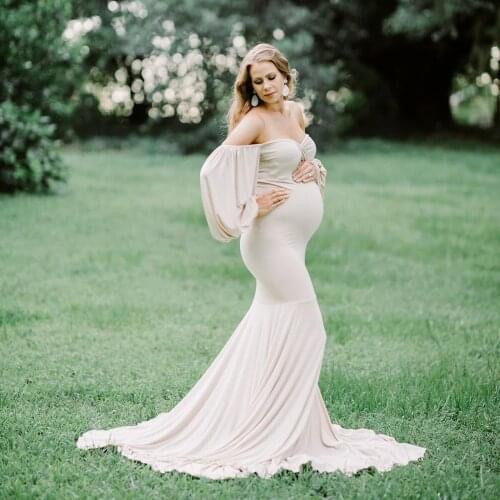 Pregnant Dress New Maternity Photography Props For Shooting Photo Sexy Off Shoulder Long Maternity Gown Dress For Pregnant