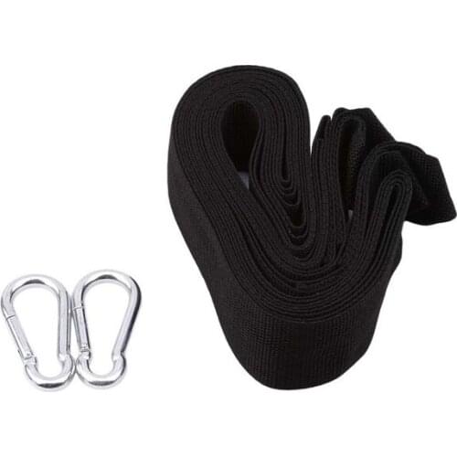 Outdoor Camping Hiking Hammock Hanging Belt Hammock Strap Rope with Metal Buckle Load Bind Rope Can Hold 200kg