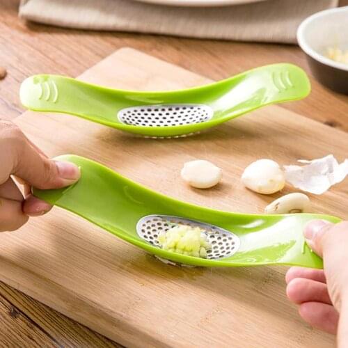 Stainless Steel Garlic Press Grinding Slicer Mincer Metal Ginger Crusher Chopper Cutter Novelty Kitchen Accessories