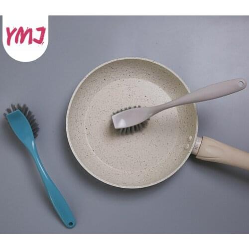 Long Handle Washing Cleaning Brush Non-stick oil Pan Pot Brush Dish Bowl Household Can Hang Type Brush Kitchen Cleaning Tools
