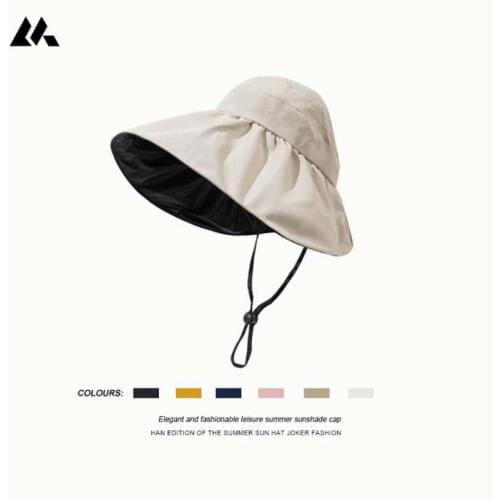 New Summer Visors Cap Foldable Wide Large Anti-uv sun hat Beach Hats for Women Hair accessories dual-use Straw Hat