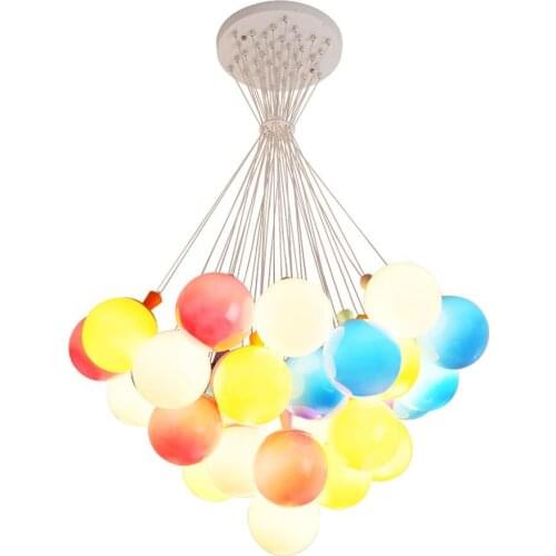 Nordic Acrylic balloon colorful pendant lights for kids bedroom nursery clothing store party led lamp suspension luminaire e27