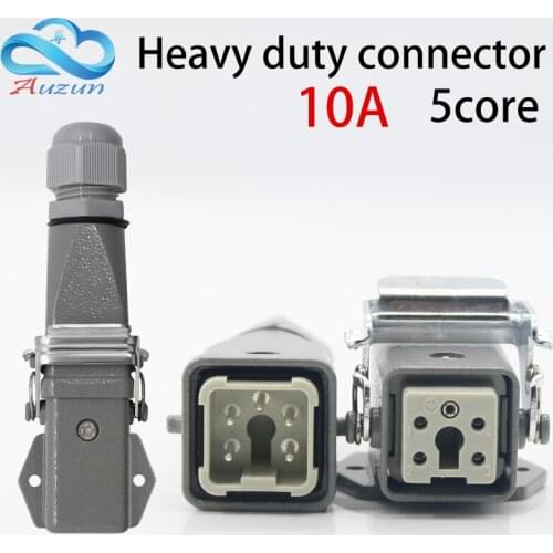 Heavy duty connector 5 (4 + 1) 10A 250V HA-005-3 The aviation plug horizontal hot channel air plug