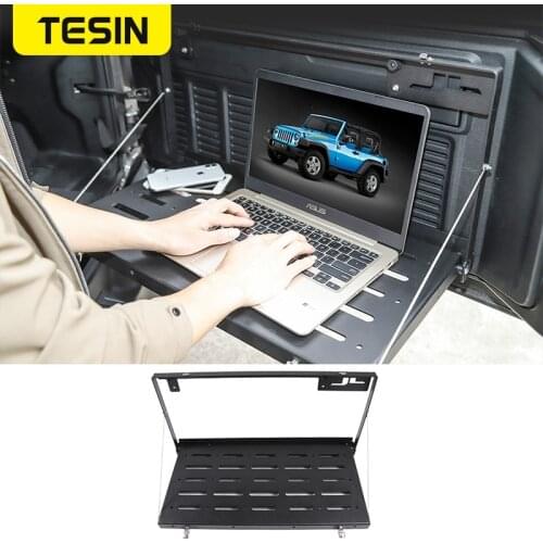 TESIN Rear Racks for Jeep Wrangler JL 2018 Metal Car Tailgate Trunk Door Shelf Storage Rack for Jeep JL Wrangler Accessories