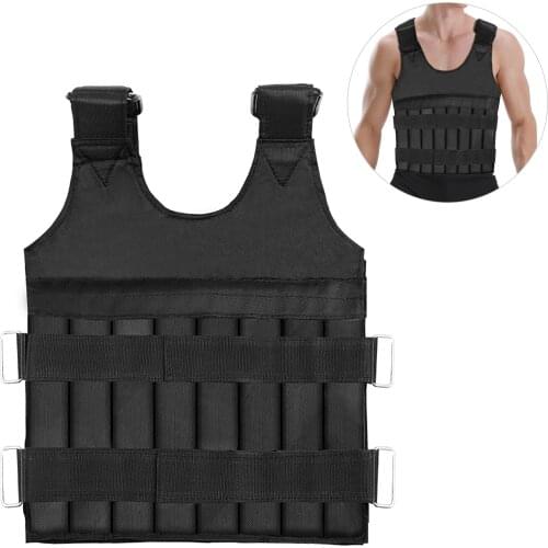 Weighted Vest 15kg Adjustable Weight Jacket Oxford Exercise Weight Loading Cloth Loss Muscle Building Fitness Training Top 2020