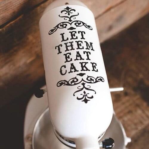 Kitchen idea gift - Let them eat cake - vinyl damask mixer decal , Kitchen mixer Decor sticker