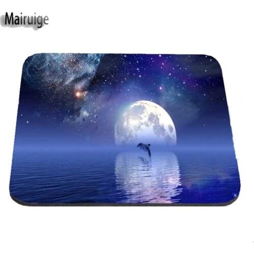 Dolphins Night 1pcs DIY pattern Background High quality Mice Mats Speed Game Silica gel Optics Black Mouse Pad Rubber Mices Pads