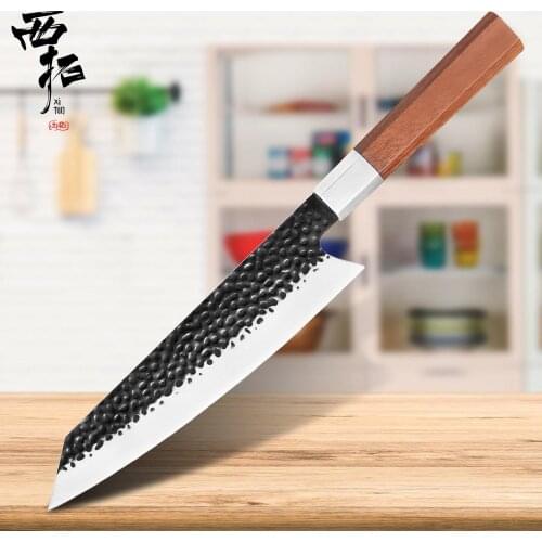 XITUO Kitchen Knife High Carbon Stainless Steel Hand Forged Meat Cleaver Vegetable Kiritsuke Nakiri Chef Knife Octagon Handle