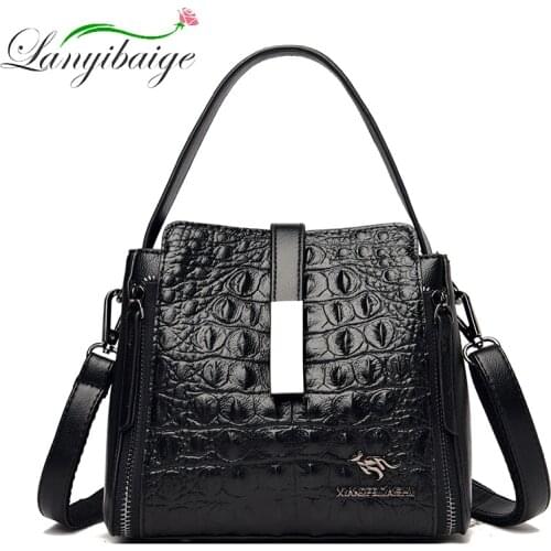 New Style Crocodile Pattern Handbag Ladies Luxury Casual Maiden Shoulder Bag Brand Designer Bag Fashion Leather Messenger Bag