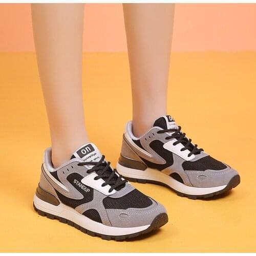 2020 New Sneakers Women Shoes Flats Fashion Casual Ladies Shoes Woman Lace-Up Mesh Breathable Female Sneakers Fashion Shoe