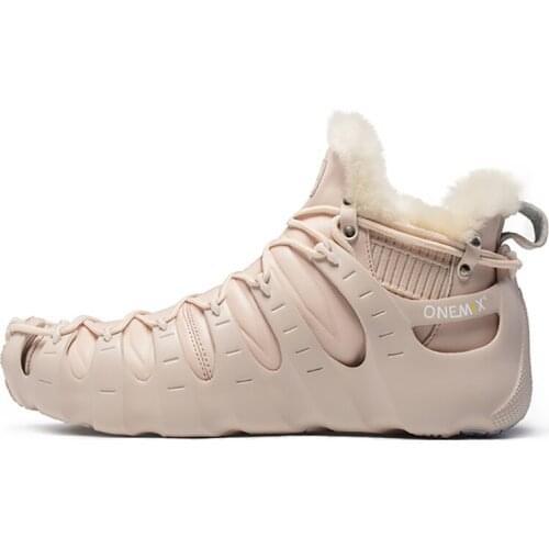 ONEMIX Winter Boots For Men & Women Fashion Walking Shoes Outdoor Trekking Shoes No Glue Sneakers Keep Warm Walking Roman Shoes