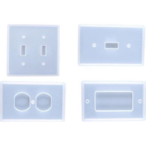 4 Pieces Light Outlet Switch Cover Resin Mold Switch Plate Silicone Mold Socket Panel Casting Mold