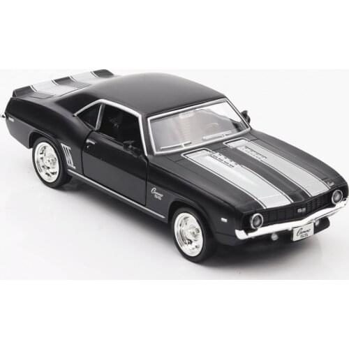 5 Inch High Simulation Toy Vehicles Diecaste Metal Alloy Car for Chevrolet Camaro 1969 Model Toy Vehicles Matte Black for Kids