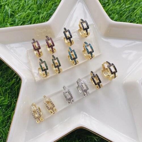 5Pairs/lot Hot Unique Small Huggie Dangle Color cz Hoop Earrings For Women Hoop Earrings