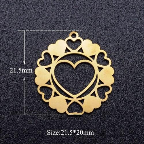 5pcs/lot Heart Dreamcatcher Stainless Steel DIY Charms Wholesale Jewelry Making Charm Charm for Bracelet Making Never Rust
