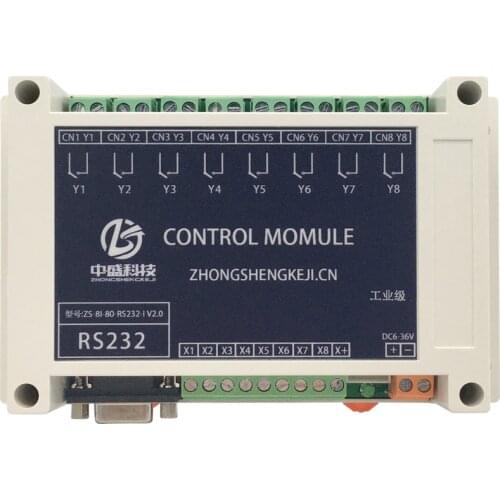 8-channel digital input output relay module actively upload control board isolation type RS232 serial industrial grade