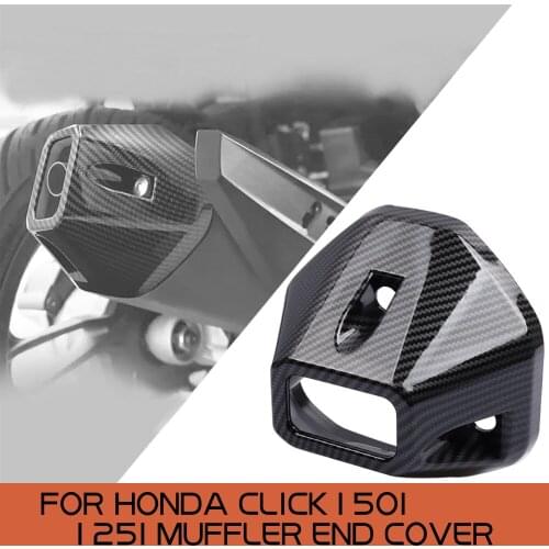 Motorbike Accessories Carbon Fiber Texture Exhaust Pipe Muffler End Cap For Honda Click 150i Click 125i Click150i 125i 2019