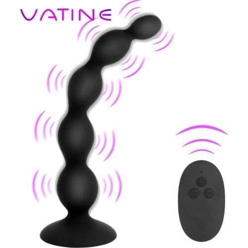 Remote Control Vibrator Anal Beads Prostate Massage 10 Speed Anal Vibrator Sex Toy For Men Women Butt Plug Stimulator Dual Motor