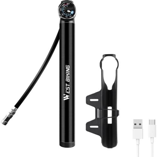 Electric Tyre Pump Air Compressor Portable Electric Air Pump USB Charging Mountain Bike Tire Pressure Inflator