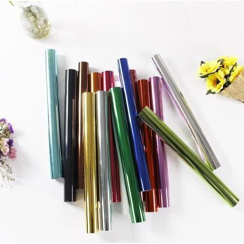 HOHOFILM 50cm*50cm Metallic Heat transfer vinyl Iron On transfer vinyls HTV for clothes heat press film sheet