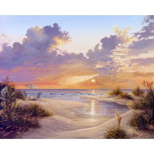 Paradise Sunset Oil paintings hand painted painting on canvas seascapes modern art landscapes image High quality
